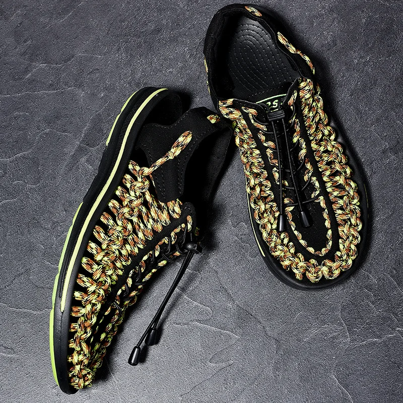 New Casual Men Soft Sandals Comfortable Men Summer Lycra Sandals Men Roman Summer Outside Home Beach Sandals Big Size DA0234