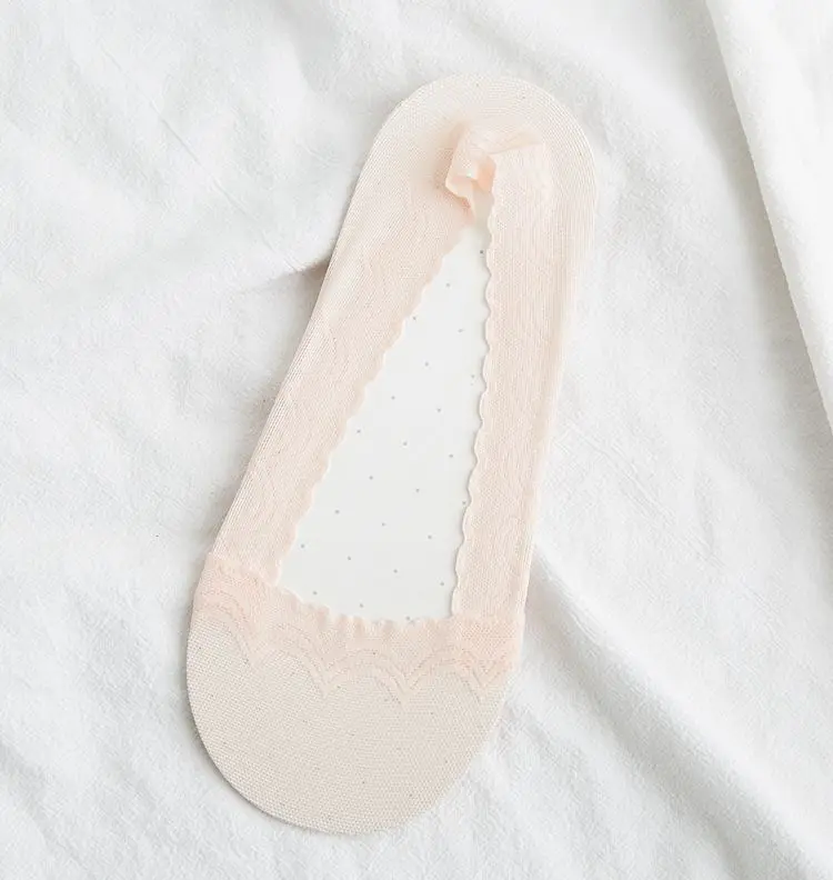 Light Pink 1 пара, женские носки-тапочки, весенние тапочки, Короткие однотонные кружевные летние женские сетчатые носки, женские невидимые прозрачные - Цвет: Light Pink