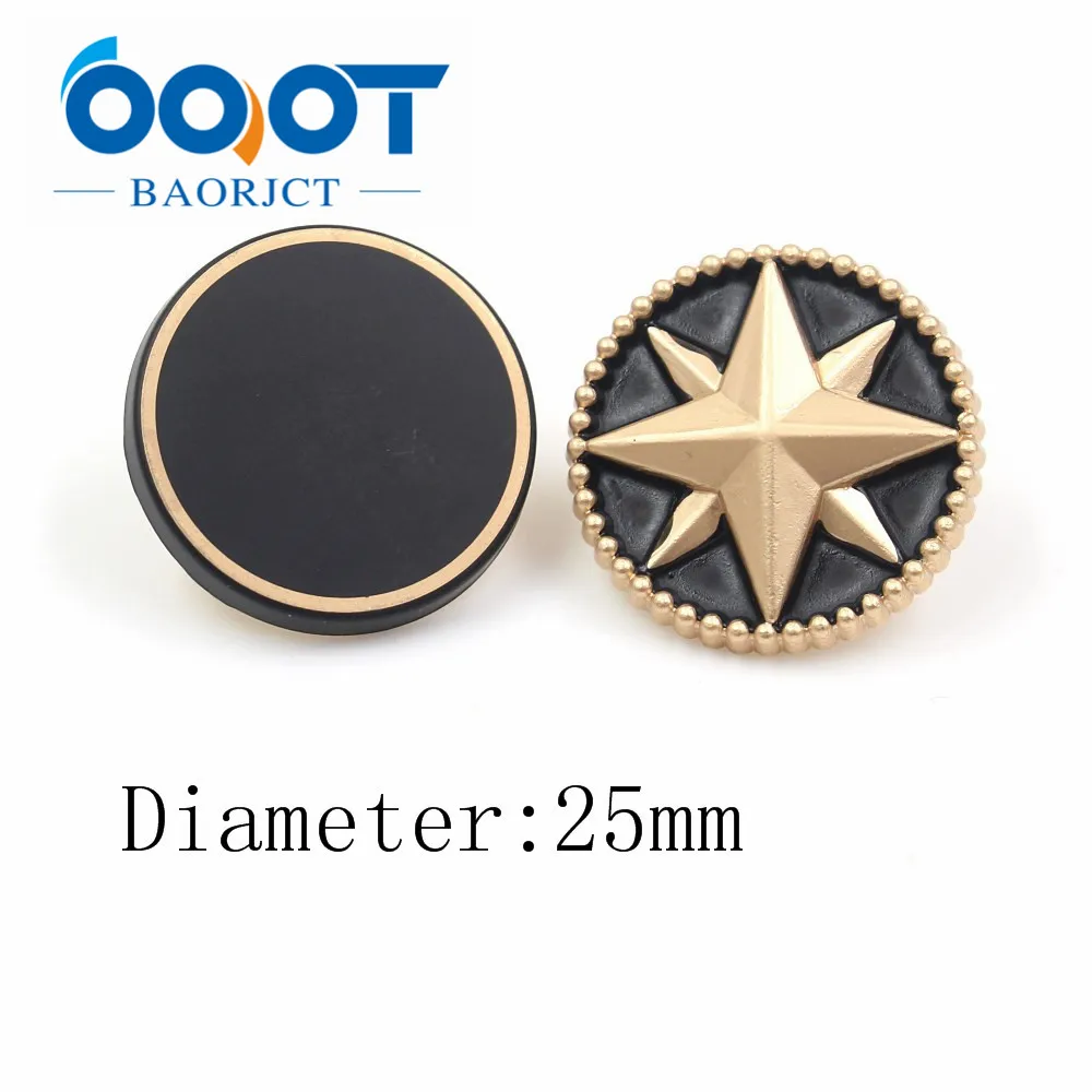 OOOT BAORJCT A-19512-543 10 шт./лот 25 мм Высококачественная золотая металлическая кнопка