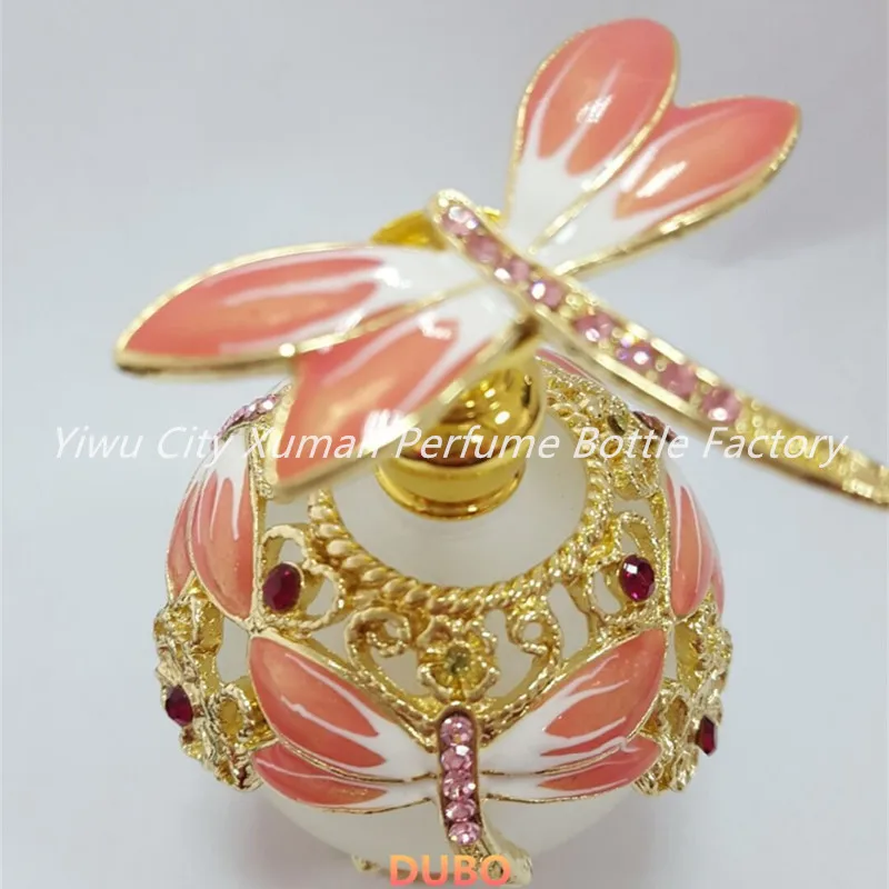 Флакон для духов в стиле ретро металлический пустой флакон со стрекозой Круглый