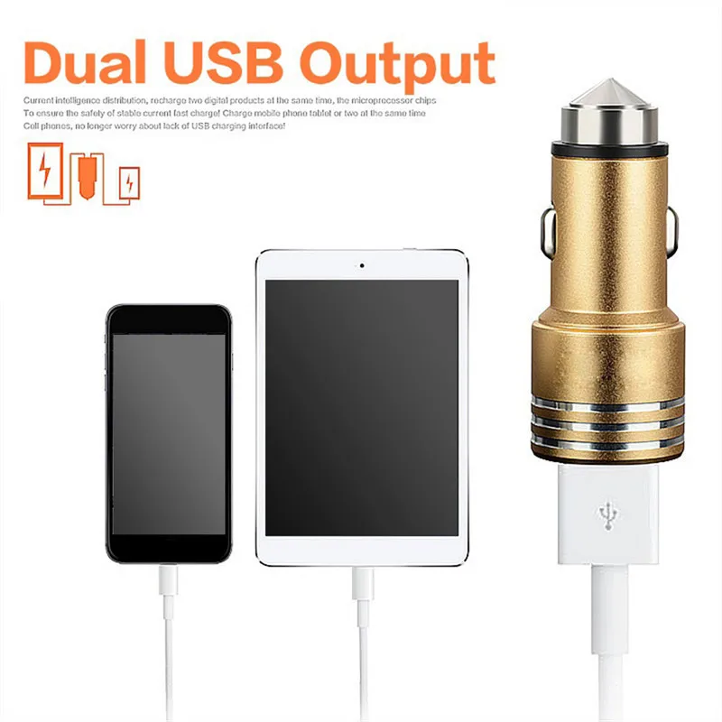 Автомобильный двойной USB 2 адаптер портов зарядное устройство аварийные круглые