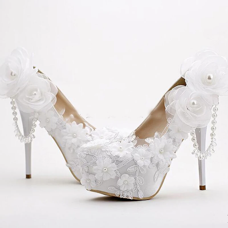 

2018 Lovely White Satin Spring Dress Shoes Wedding Shoes Round Toe Tassel Crystal Bridal Shoes Women Formal Dress Shoes