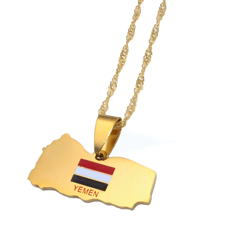 Zkd карта Йемена флаг подвеска из нержавеющей стали ожерелье|stainless pendant|necklace