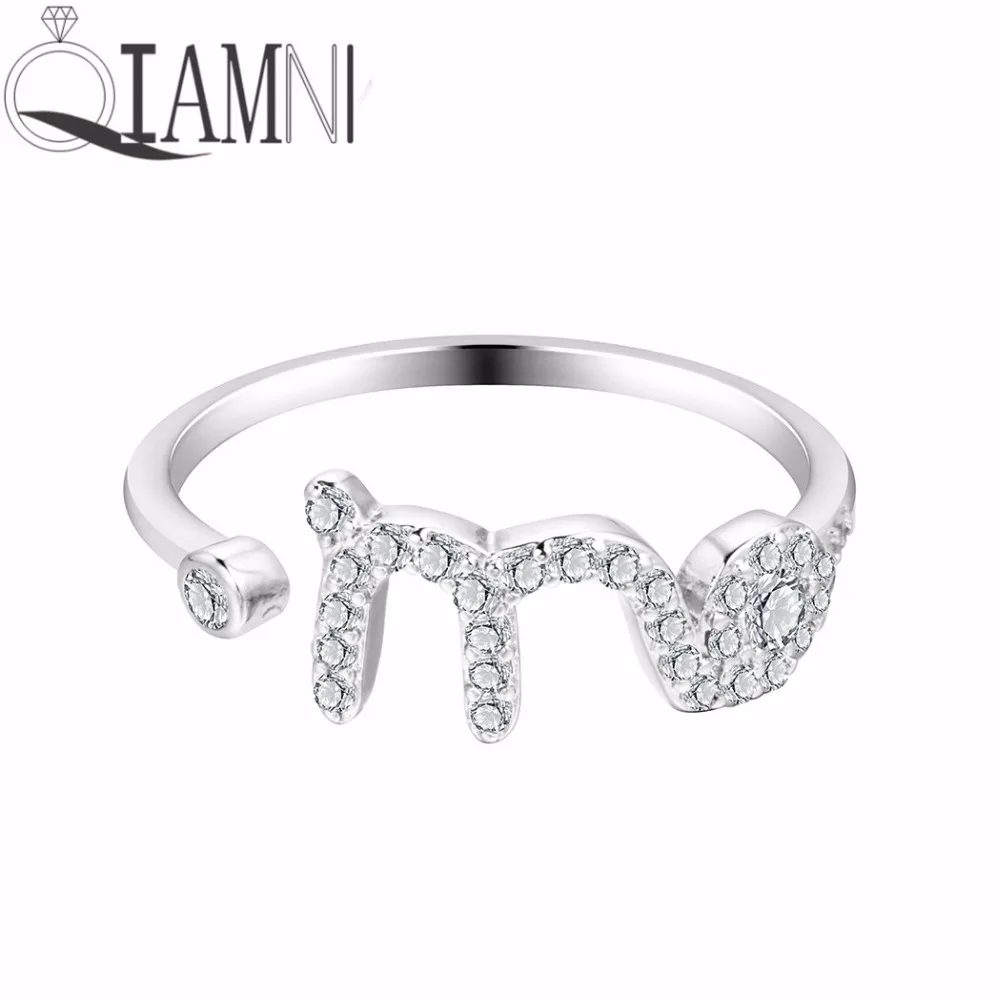QIAMNI подарок на день рождения звезда Девы созвездия Знак зодиака циркон буква М