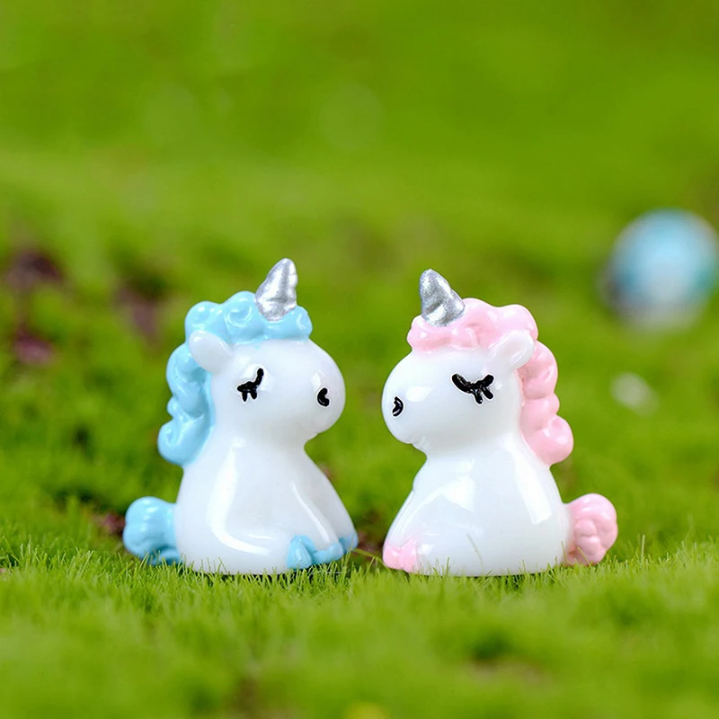 3522-2pcs Мини-фигурки из смолы для любителей рукоделия, лебедь, божья коровка, гриб, единорог, белка, для влюбленных, микро Ландшафтный орнамент, фигурка, сказочные Садовые принадлежности - Цвет: 3522-2pcs