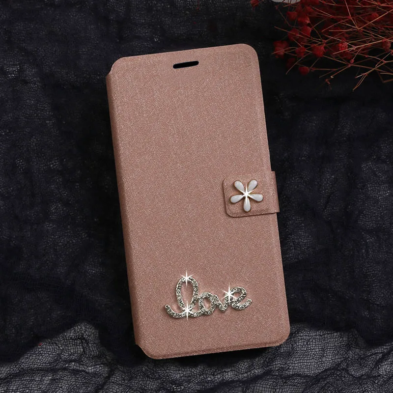 Pink W Love Для Apple iPhone 4, 4S, 5, 5S, SE, 6, 6 S, 7, 8 Plus, 6 P, 7 P, 8 P Plus, роскошный чехол-книжка из искусственной кожи, чехол-кошелек, мягкий чехол, подставка, Fundas - Цвет: Pink W Love