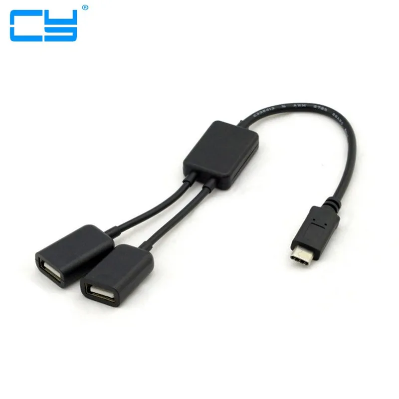 

USB 3.1 Type C USB-C to Dual 2 Port Hub Adapter For PC Laptop Tablet Macbook Support Windows 8 MacOS,Free shipping