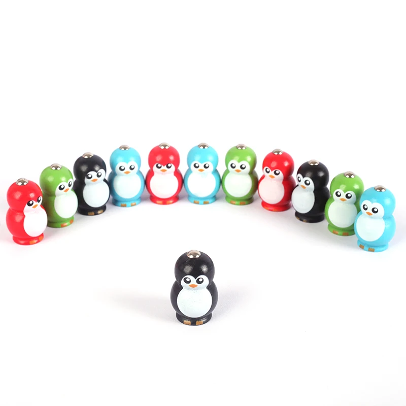 

candice guo! educational wooden toy colorful cute penguin happy fishing game early childhood game birthday Christmas gift 1pc