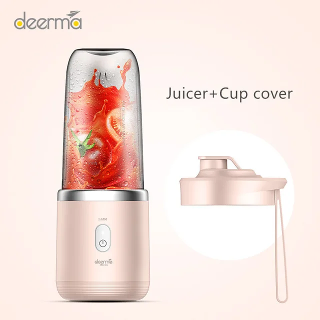 Juicer and cup cover Xiaomi Deerma 400 мл портативная электрическая соковыжималка блендер беспроводной автоматический многофункциональный USB аккумуляторная чашка-миксер для сока - Цвет: Juicer and cup cover