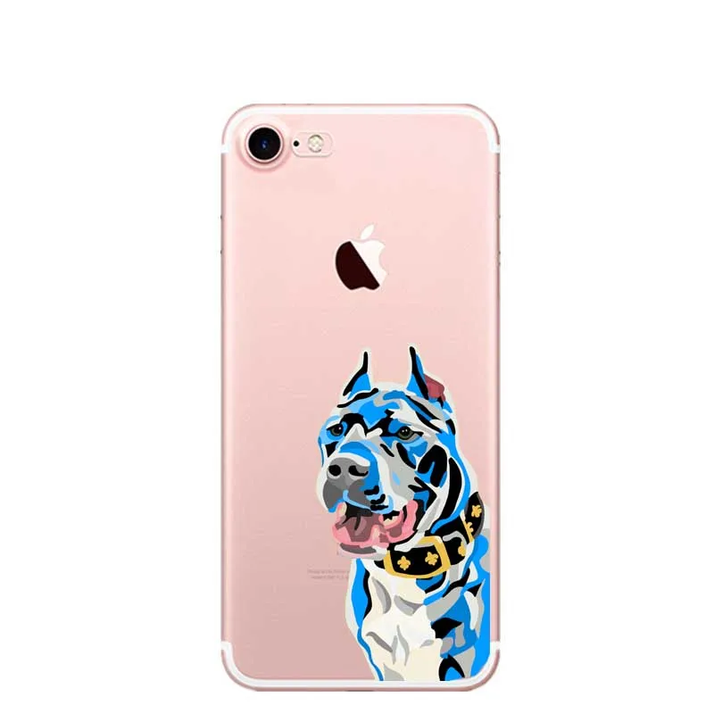 Art PitBull тату дизайн собака лицо прозрачный мягкий ТПУ чехол для телефона iPhone 5 5S SE 6 6 S Plus 7 XR XS Max 8 8 Plus X 10 чехол - Цвет: TPU