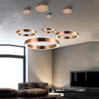 led modern stainless steel acryl round gold silver chrome chandelier lighting suspension luminaire lampen lustre for foyer