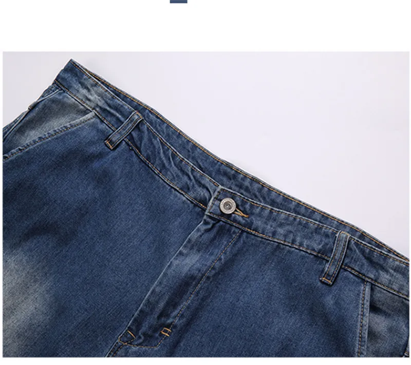 Tide бренд большой размер 8XL мужская одежда плюс удобрение синие девять очков джинсы летние белые джинсы талия эластичные повседневные брюки