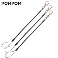 3pcslot fashion black plastic elastic stretch keychain ring for fishing coil stretch lanyard spring coil lobster clip keychain