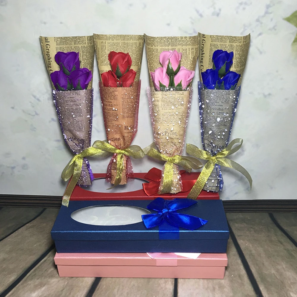 3 шт./коркоркоркор. букет из роз Подарочная коробка подарок на день матери учителя