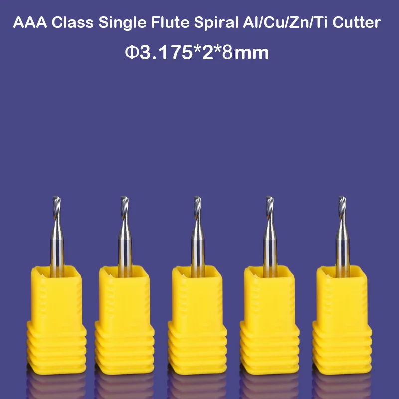 

5 шт./лот SHK 3,175 мм CED 2 мм CEL 8 мм ЧПУ Инструменты, карбидные гравировальные фрезы, алюминиевые концевые фрезы с одной канавкой для алюминия