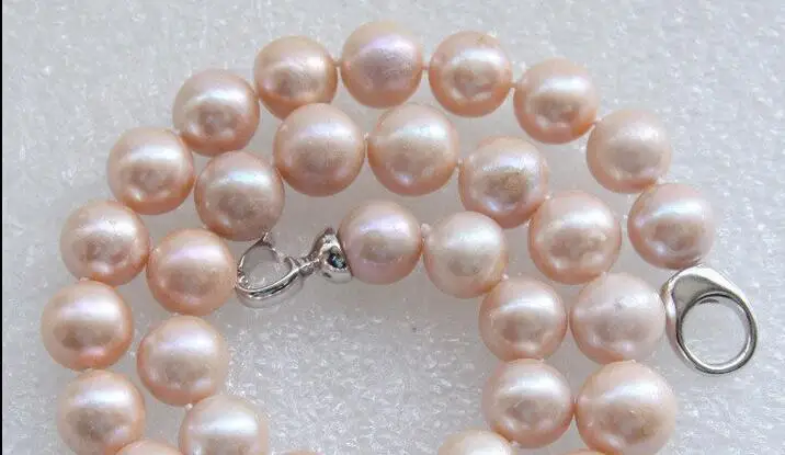 Красивое натуральное 13 мм круглое розово-Фиолетовое жемчужное ожерелье |