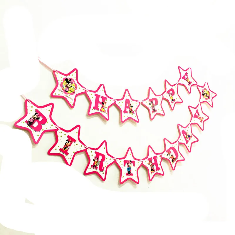 15 шт. баннеры в форме Минни звезды с буквенным принтом Детские вечерние на день