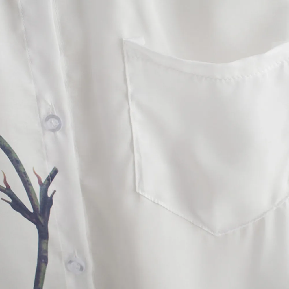 Рубашка с шифоном и цветочной розой 2016 летняя блузка отложным воротником |