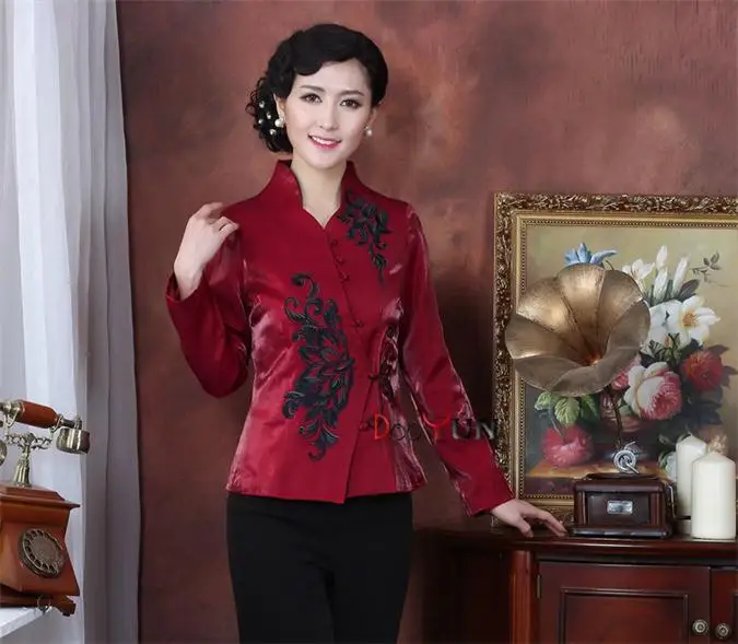 Модная весенняя классическая китайская одежда шелковая Сатиновая куртка