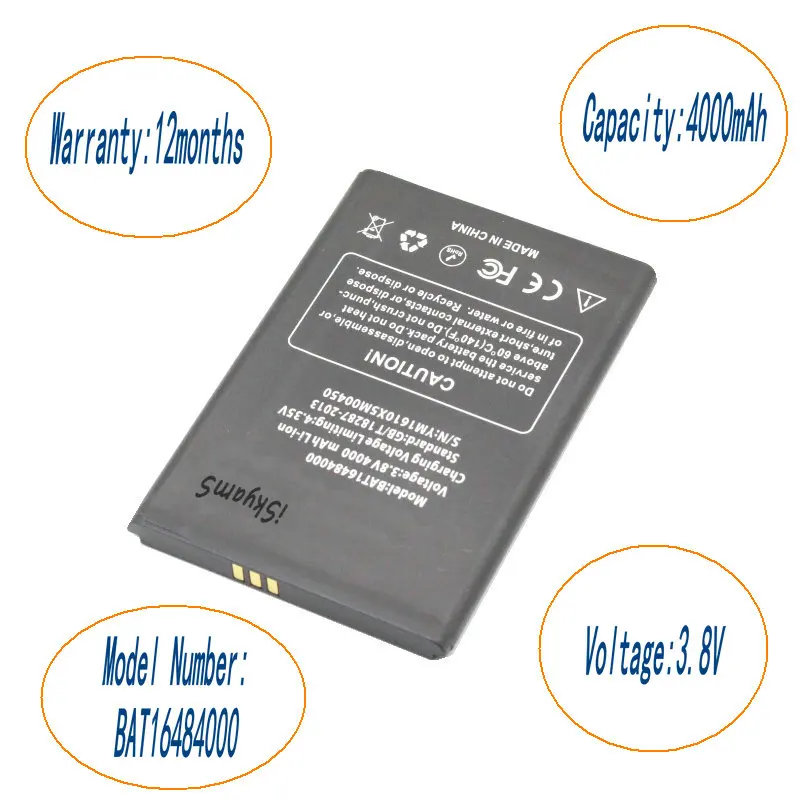 ISkyamS 1x4000 мАч BAT16484000 высококачественный литий-ионный Сменный аккумулятор для Doogee X5