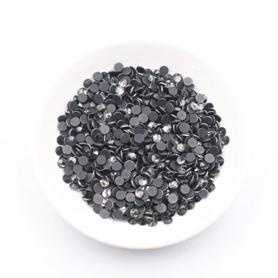 Black diamond Блестящие розовые стразы горячей фиксации, SS6-SS30, 1440 шт, все цвета, горячая фиксация, плоская задняя часть, DMC клей, железная задняя часть для одежды, платья - Цвет: Black diamond