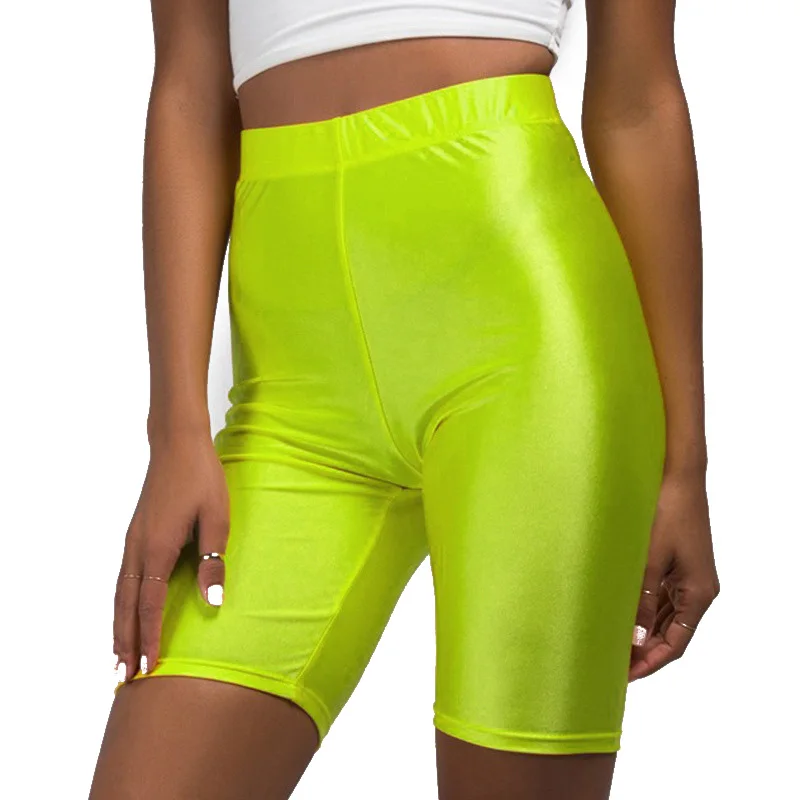 New Hot Women Sports Shorts Slim Fit Fluorescent Color High Waist Fitness Pants for Cycling YAA99 | Женская одежда