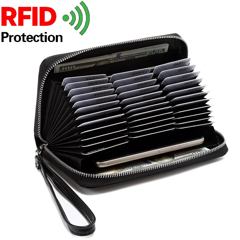 Кошелек женский длинный из натуральной кожи с Rfid защитой|Мужские кошельки| |
