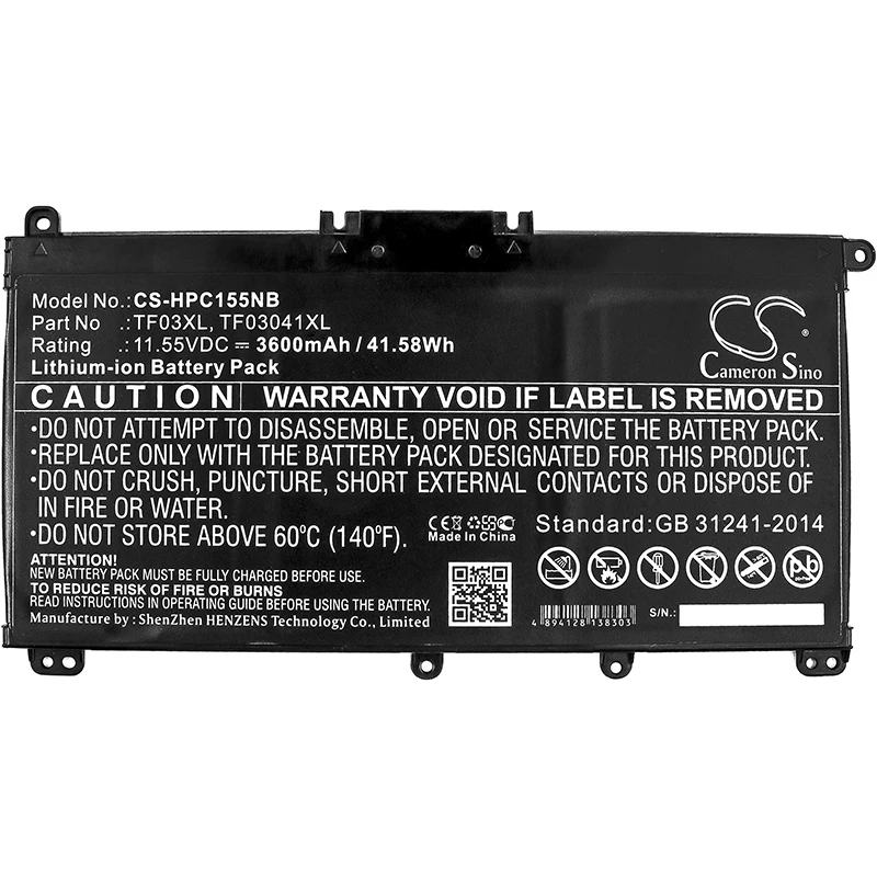 

Cameron Sino 3600mAh Battery for HP Pavilion 14-BF,Pavilion 14-BF040WM,Pavilion 14-BK061ST,Pavilion 15-CC,820070-855,920046-121