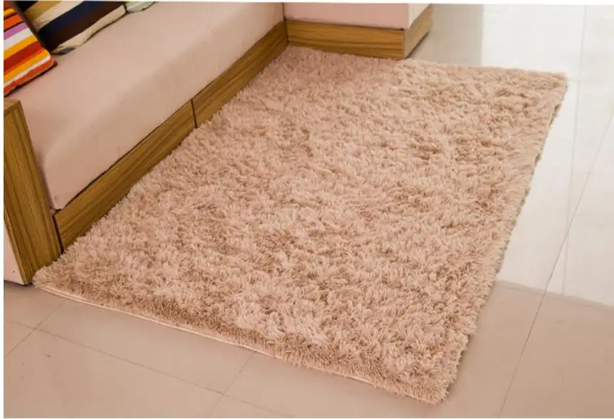 camel longer fur Soft Fluffy Shaggy Rectangle Carpet Floor Mat Living Room Decorative Blanket Area Rug Solid Color White Beige Pink Coffee Black - Цвет: camel longer fur