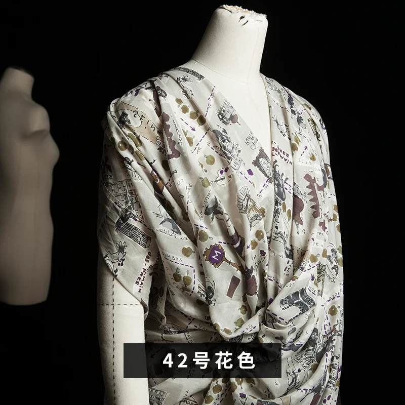 No.42 Pattern Листья с принтом/Цветочные/Животные/Пейсли/горошек/леопардовая смесь из шелка хлопчатобумажная ткань, шитье для платья, юбки, рубашки, ремесла по двору - Цвет: No.42 Pattern