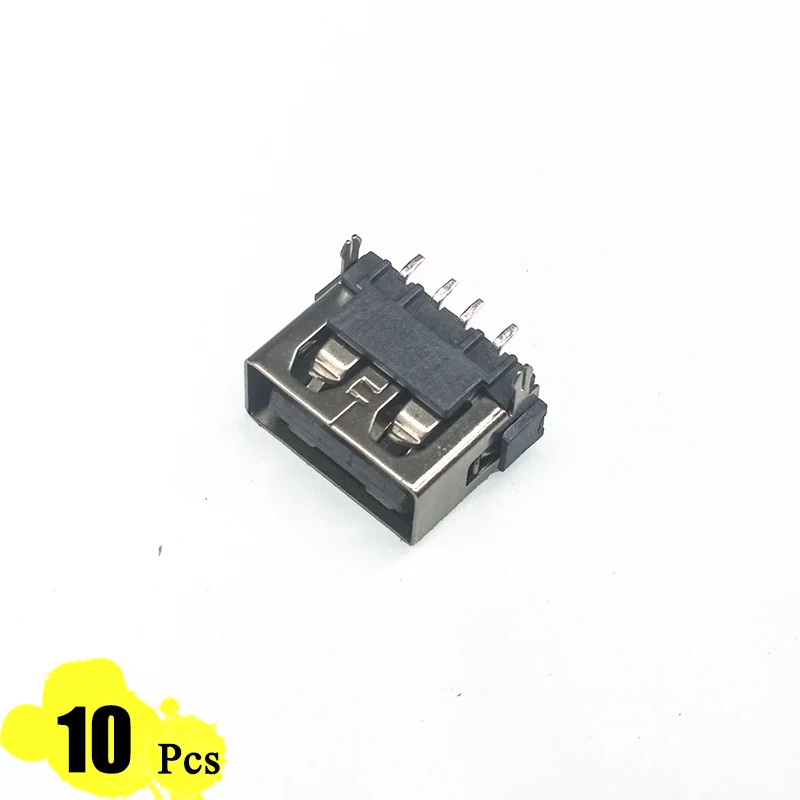10 шт./лот USB порт 2 0 тип A гнездо 4 Pin фута 180 градусов плоская Зарядка разъем провод