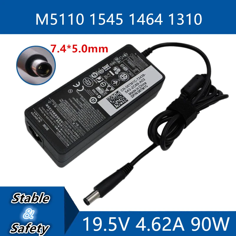 

New 19.5V 4.62A 7.4*5.0mm Universal For Dell 14R laptop LA90PM111 Inspiron M5110 1545 1464 1310 charging power adapter