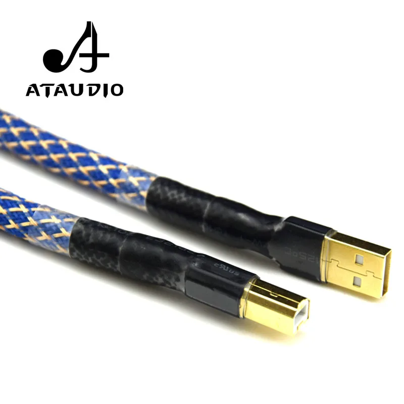 ATAUDIO посеребренный G5 Hifi usb кабель высокого качества 6N OFC Type A B DAC USB для передачи