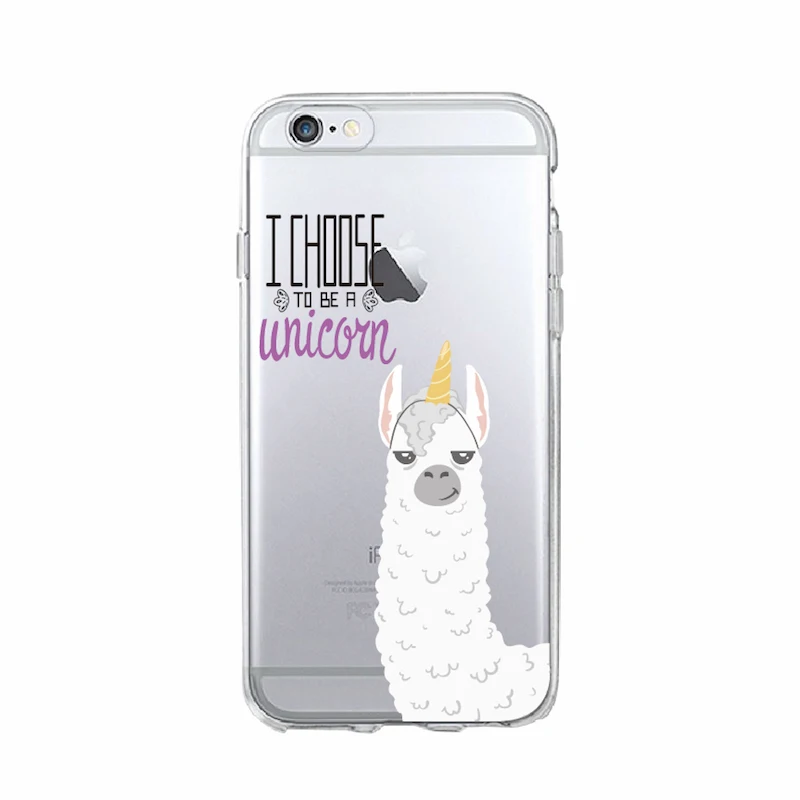 Kawaii милые ламы альпаки Животные мультфильм мягкий чехол для телефона iPhone X 5 5S 6 6s