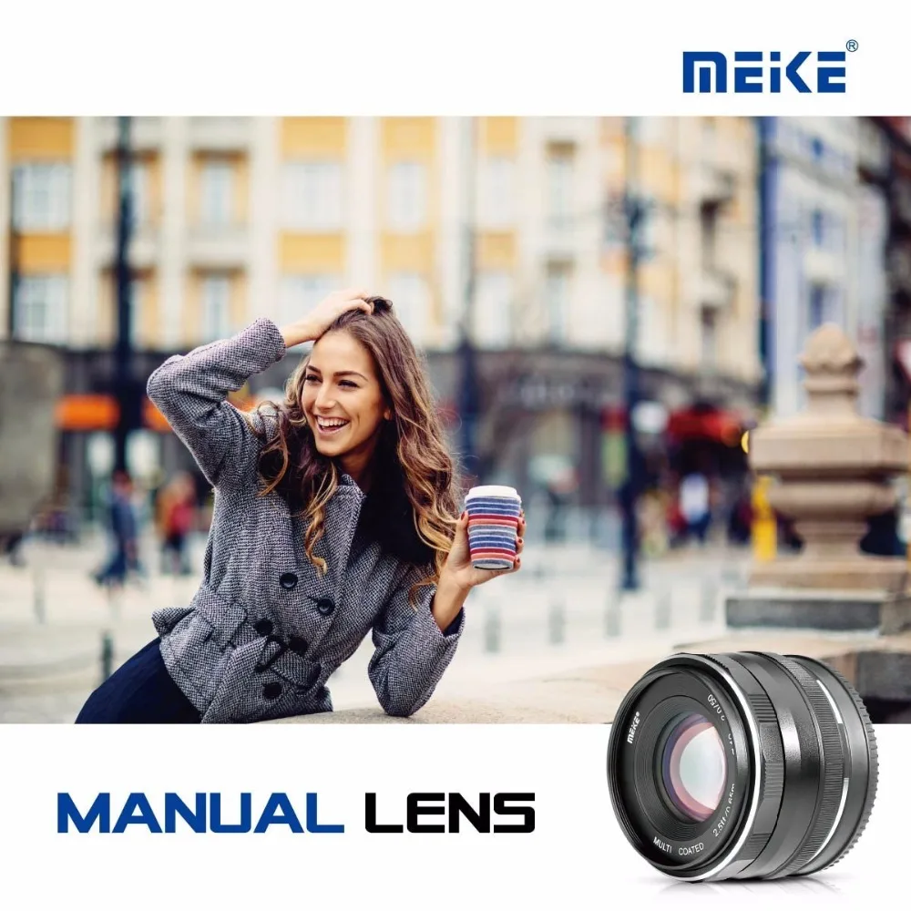 MEKE 50 мм f2.0 фиксированный объектив с ручной фокусировкой для Sony E mount беззеркальная