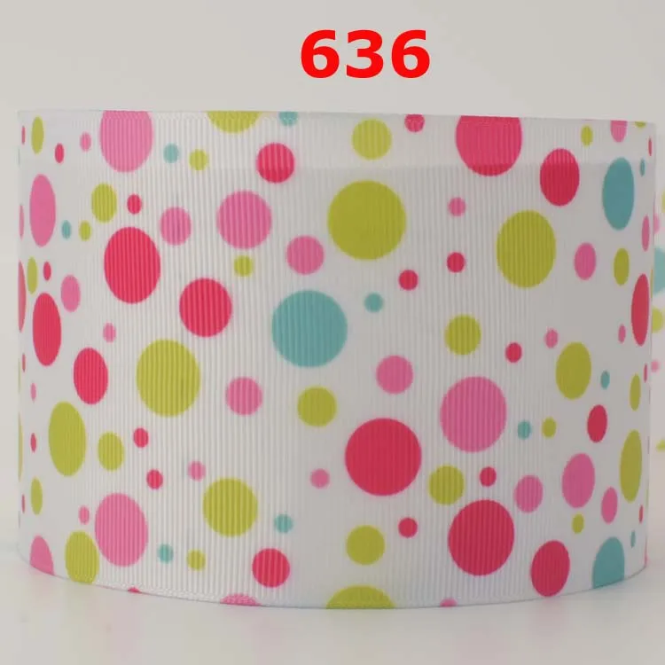 NEW 50 yards 3&quot 75mm dots &amp wave ribbon printed grosgrain free shipping DIY | Дом и сад