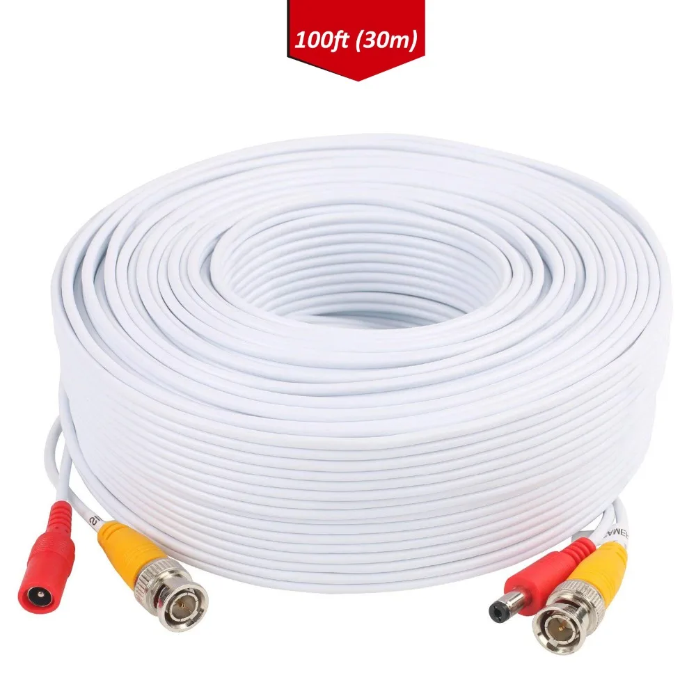 Tonton 30 м BNC RCA кабельная камера CCTV POE + коннектор постоянного тока Коаксиальный