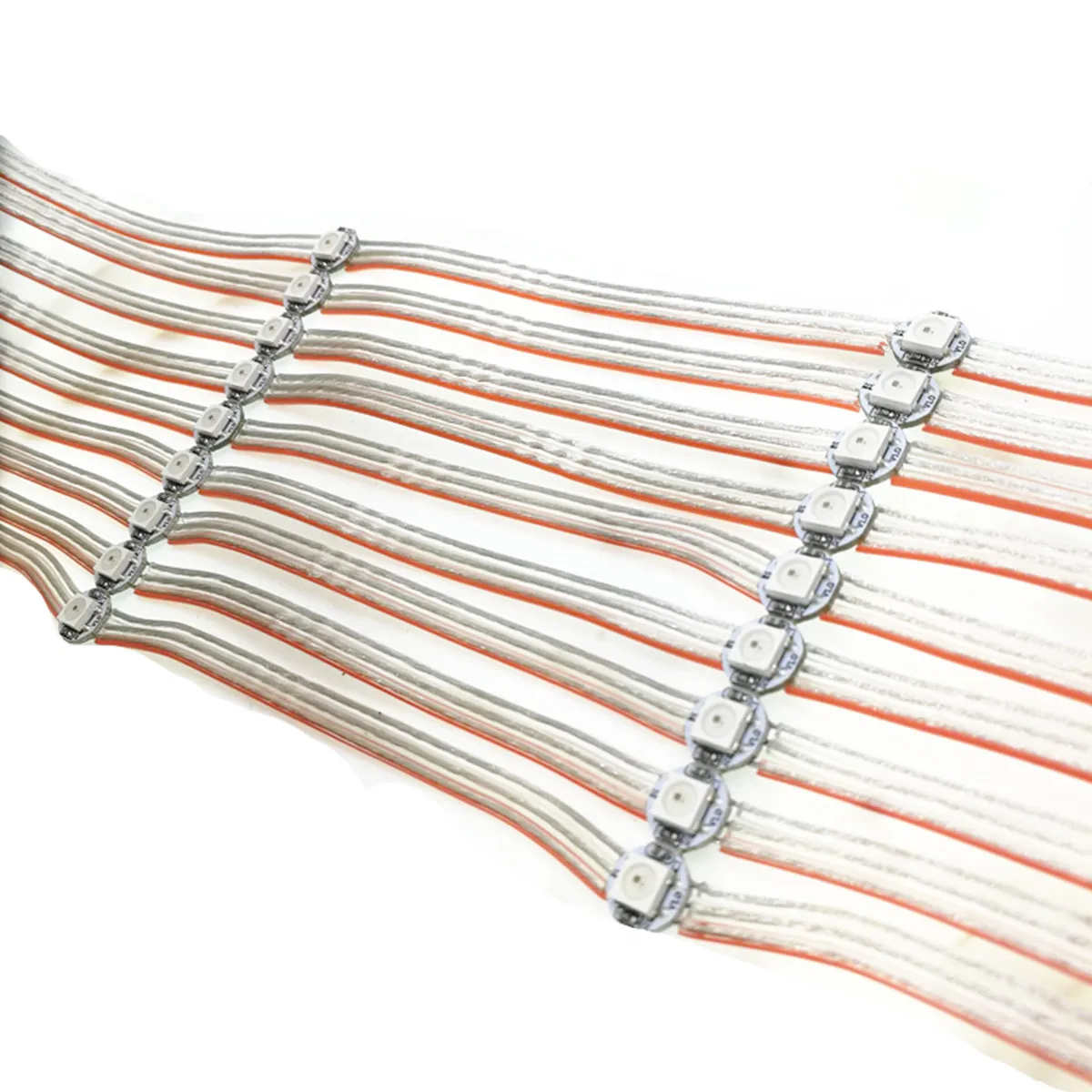 50-100PCS WS2812B LED Module String Panel Pre-soldered on Heatsink with 10CM Wire 5V WS2812 Built-in SMD5050 RGB Idividually | Лампы и