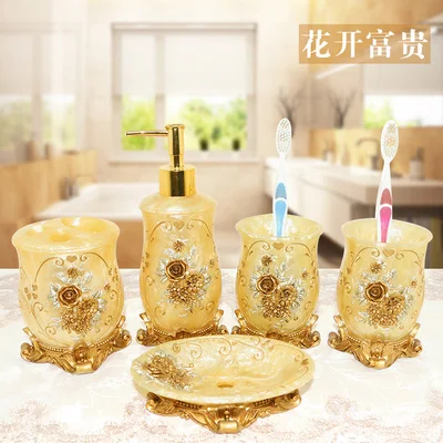 Набор из 5 предметов для ванной комнаты смолы|bathroom accessories|toiletries setdecorative bathroom accessories