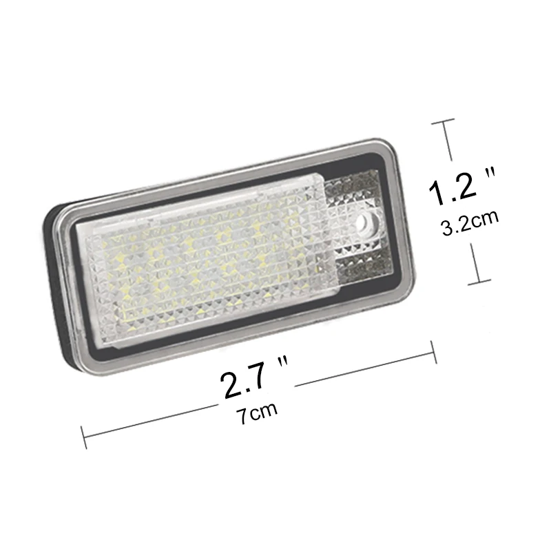 

2pcs LED License Plate Light Error Free For Audi 6000k White 12V 3W number plate lamp for Audi A3 A4 B6 B7 A6 A5 S5 Q7 A8 S8 RS4