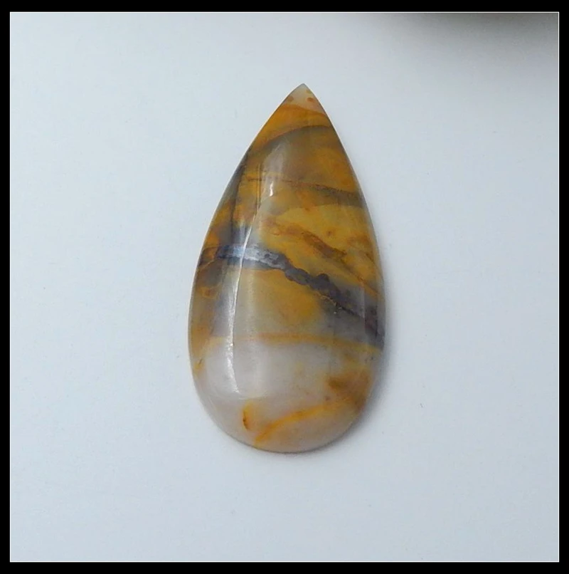 

Wholesale 1Pcs Natural Stone Water Drop Gemstone Semi Cabochon 55x25x7mm 13.68g