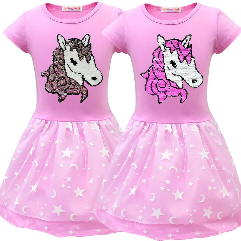 2019 Baby Girls Unicorn Costume for Kids Children Party Dresses Clothes kids Princess unicornio vestido girls christmas dress | Детская
