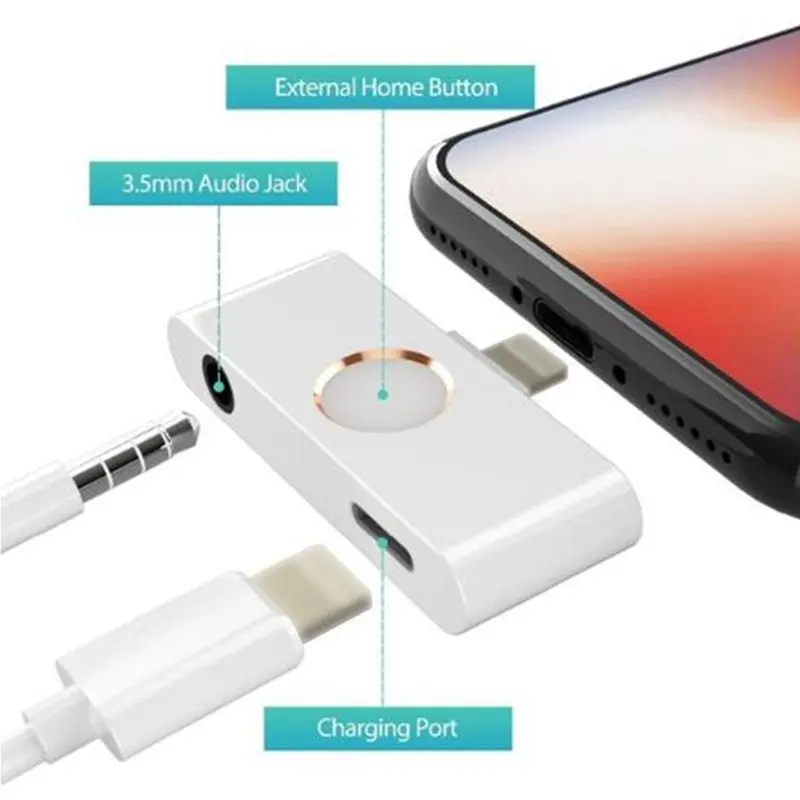 Для iPhone X XR XS 8 Ipad iOS 12 11 10 домашняя кнопка аудио адаптер конвертер для наушников