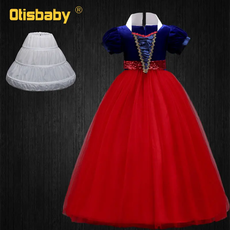 Red Set A Платье Белоснежки для девочек; летний стильный костюм для детей; платья; Одежда для маленьких девочек; вечерние платья принцессы для малышей; подростковое платье с короткими рукавами - Цвет: Red Set A