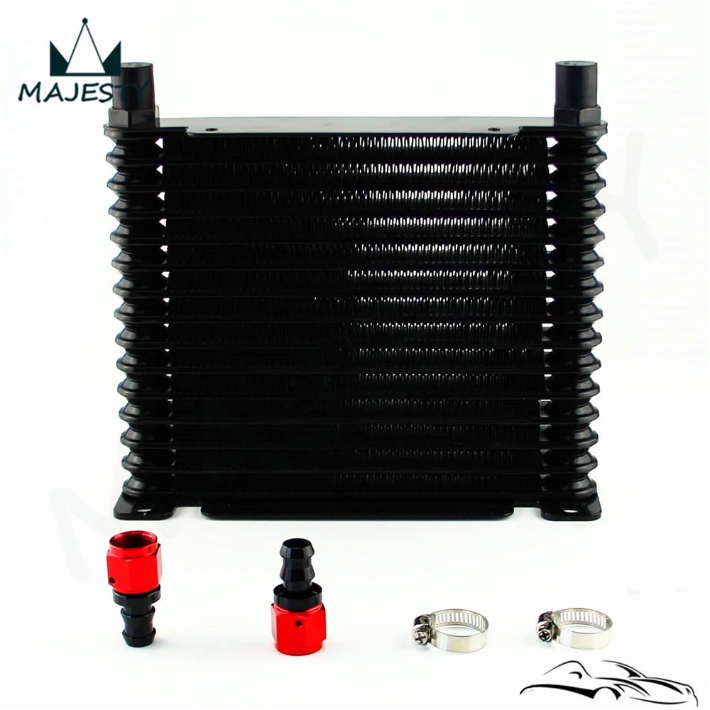 8-AN-32MM-15-ROW-ENGINE-TRANSMISSION-RACING-COATED-ALUMINUM-OIL-COOLER-Fittings |