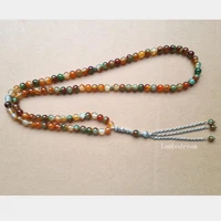 new fashion natural red green agates beads islamic muslim 99 prayer bead tashih rosary beads allah stone for family friend gift