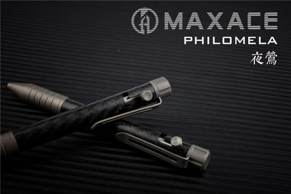 Maxace титан/углеродное волокно тактическая ручка Philomela