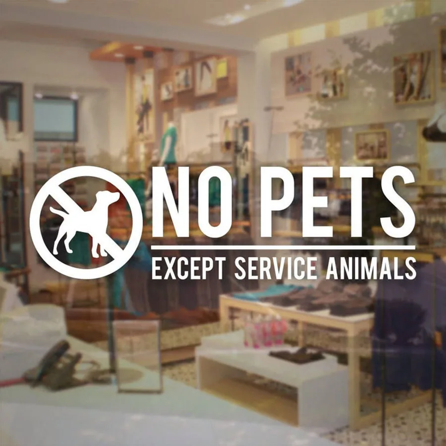 

No Pets Allowed Store Business Pet Sign Wall Decal Vinyl Stickers Service Animals Except Art Mural Deals Wallpaper Modern G604