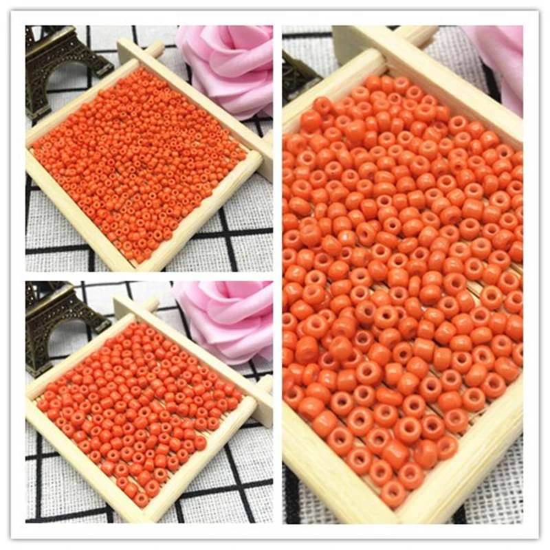 

New DIY 2mm/3mm/4mm 1000/500/200pcs Czech Glass Seed Spacer Beads Jewelry Fitting Orange