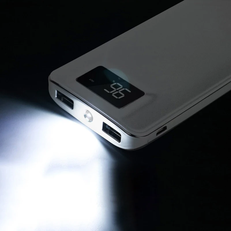 Портативный 20000 мАч Power Bank Dual USB 2.1A быстрой зарядки светодиодный дисплей для iPhone
